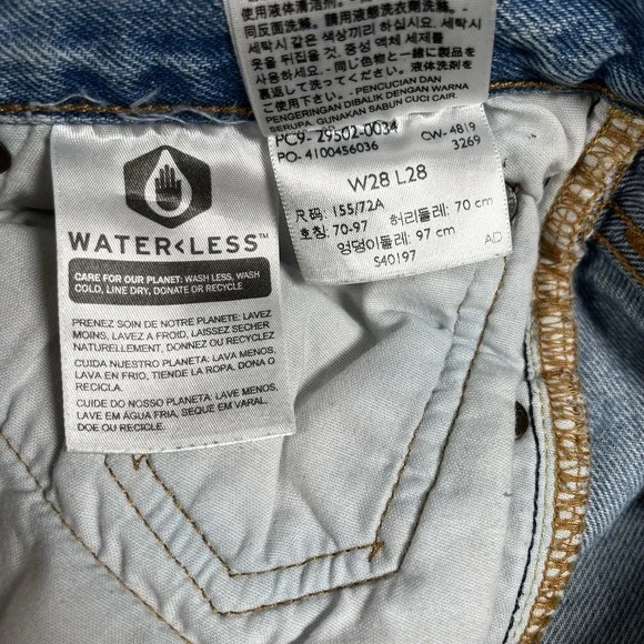 Vintage Levis Premium 501 S Jeans Womens 28x27 Light Wash Skinny Distressed Rips - Picture 7 of 12